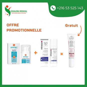 Ecran ultrasun spf 50+ + Hyfac Soin Global (Contour yeux laino Gratuit)